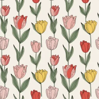 Tulip pattern Strawberry pattern Floral seamless pattern Stickdatei