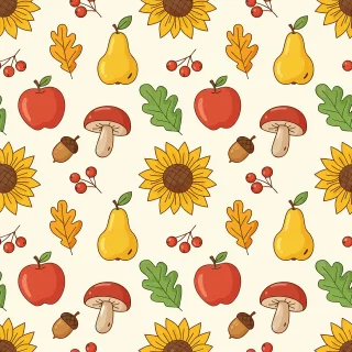 Autumn seamless pattern Fall pattern design Sunflower illustration Stickdatei – Blumen