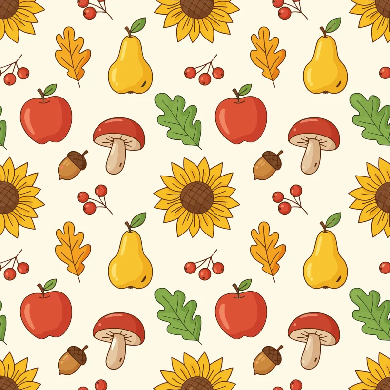 Autumn seamless pattern Fall pattern design Sunflower illustration Stickdatei – Blumen