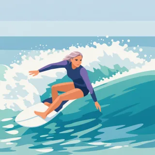 Surfer Surfing Surfboard Stickdatei