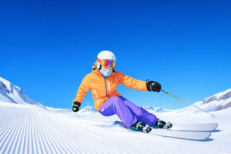 Skiing Skier Winter sport Stickdatei – Sport