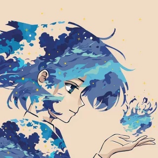 Girl Anime Manga Stickdatei