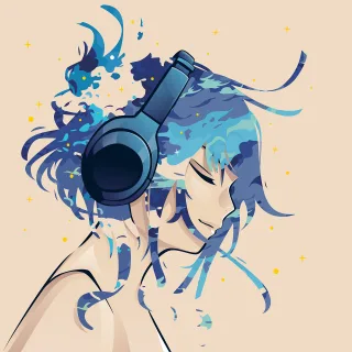 Girl Anime Manga Stickdatei