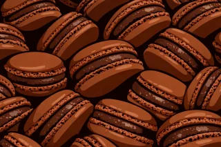 Chocolate macaron Macarons French dessert Stickdatei