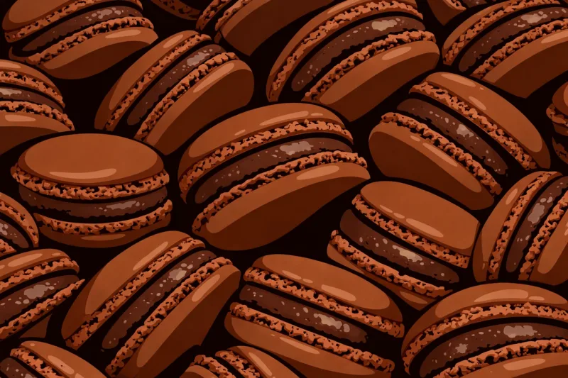 Chocolate macaron Macarons French dessert Stickdatei – Essen & Trinken