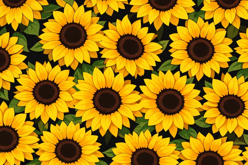 Sunflowers Sunflower pattern Floral background Stickdatei – Blumen