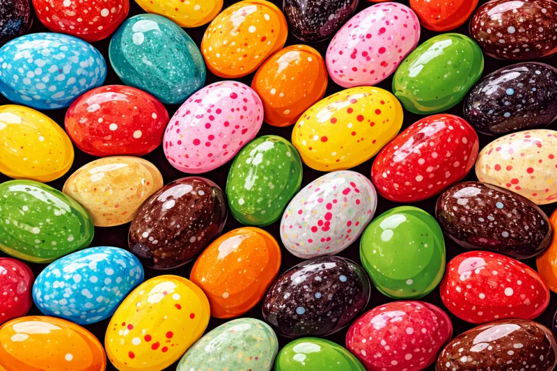 Colorful candy Easter eggs Sweet pattern Stickdatei – Essen & Trinken