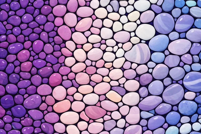 Pastel pebble pattern Violet stones Blush pink background Stickdatei – Blumen