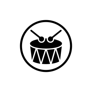 Drum icon Percussion instrument Music vector Stickdatei