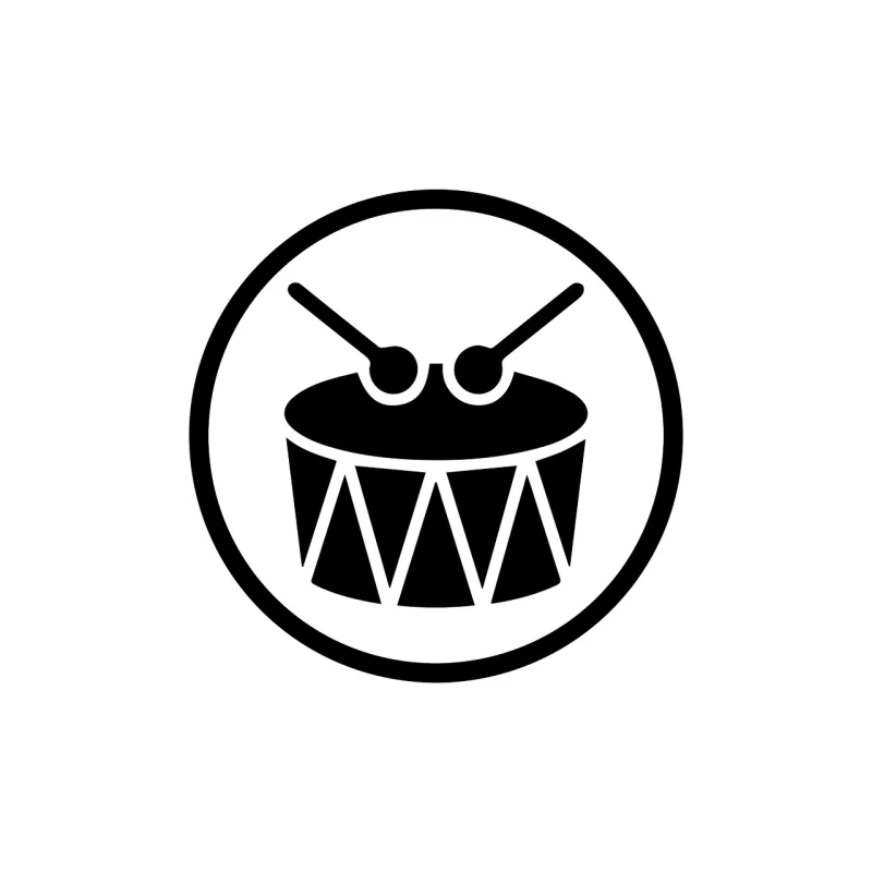 Drum icon Percussion instrument Music vector Stickdatei – Musik