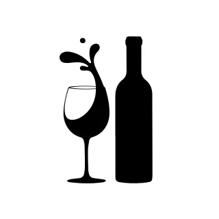 Wine bottle Wine glass Beverage silhouette Stickdatei