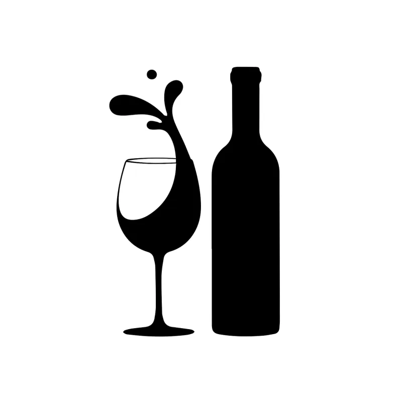 Wine bottle Wine glass Beverage silhouette Stickdatei – Essen & Trinken