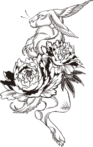 Rabbit Flower wallpaper Flower Stickdatei