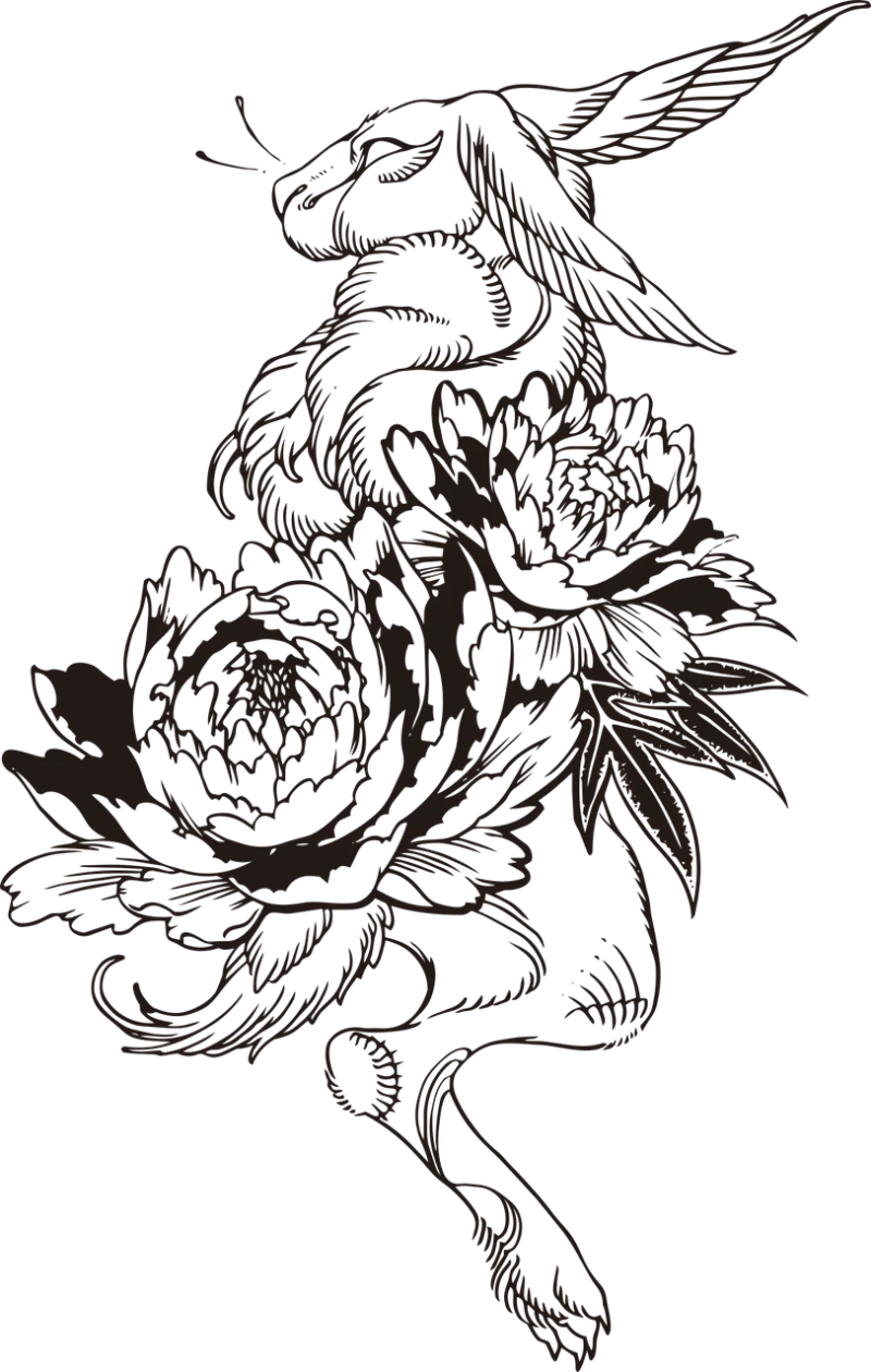Rabbit Flower wallpaper Flower Stickdatei – Blumen