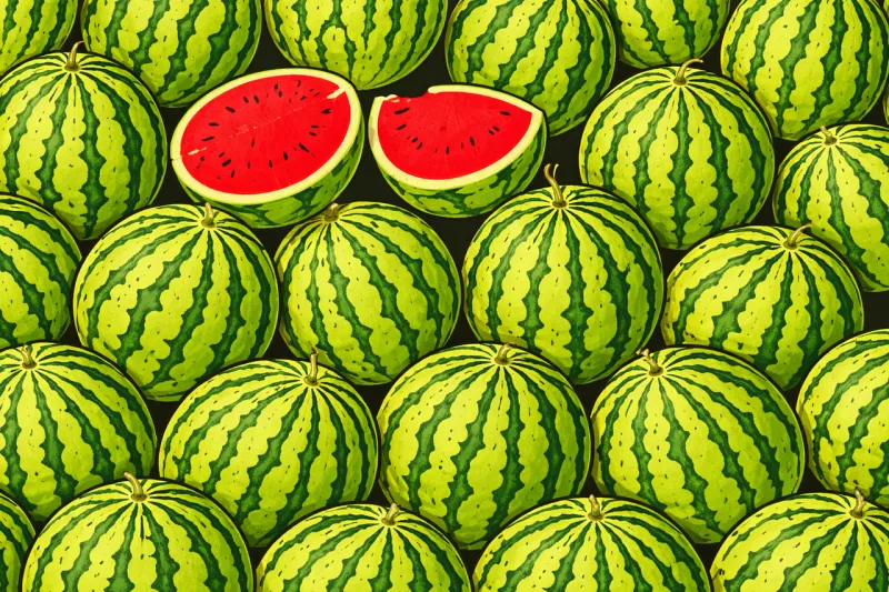 Watermelons Fruit pattern Summer fruit Stickdatei – Essen & Trinken