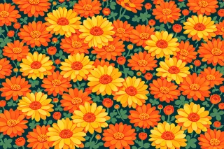 Floral pattern Flower pattern Daisy pattern Stickdatei – Blumen