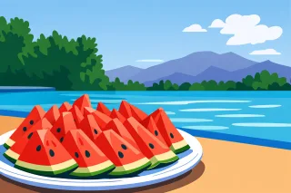 Watermelon Watermelon slices Fresh watermelon Stickdatei