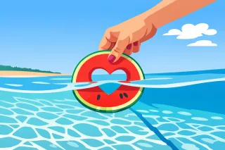 Watermelon Watermelon slice Heart shape Stickdatei