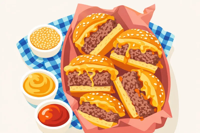 Burger Cheeseburger Hamburger Stickdatei – Essen & Trinken