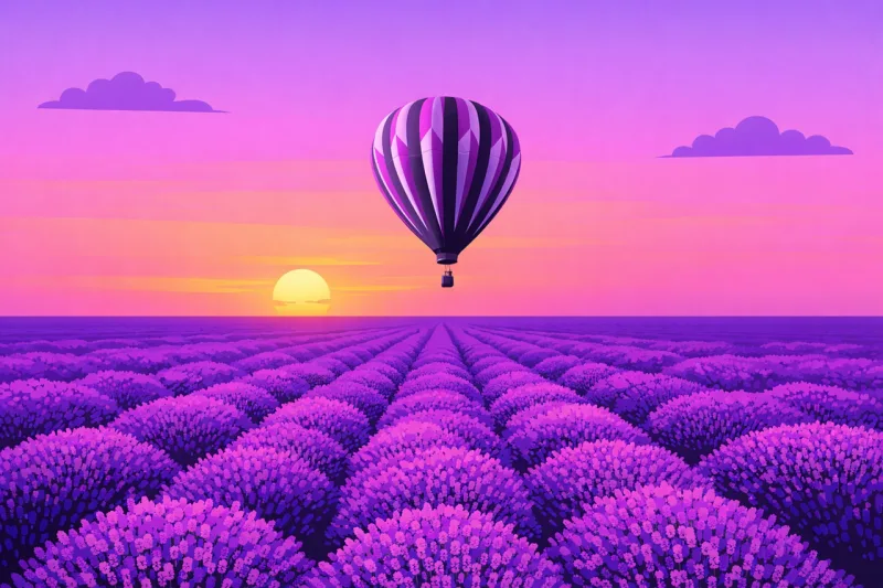 Lavender field Lavender landscape Lavender flowers Stickdatei – Blumen