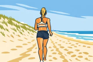 Running Jog Woman Stickdatei