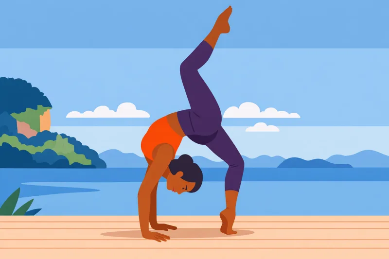 Yoga Handstand Fitness Stickdatei – Sport