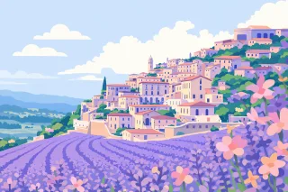 Lavender Fields Village Stickdatei