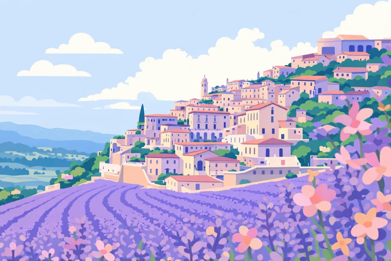 Lavender Fields Village Stickdatei – Blumen