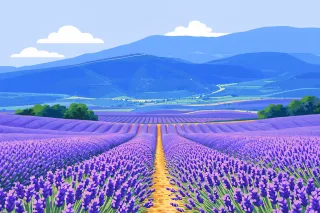 Lavender field Lavender Purple flowers Stickdatei