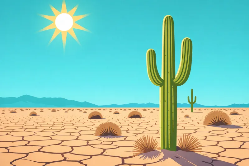 Desert Cactus Sun Stickdatei – Natur