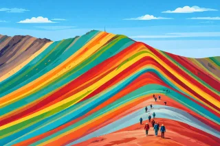 Rainbow mountain Vinicunca Peru Stickdatei