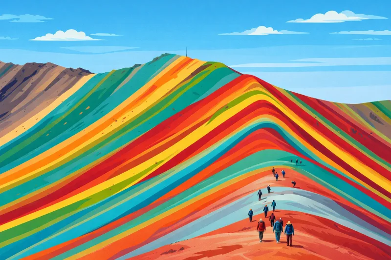 Rainbow mountain Vinicunca Peru Stickdatei – Natur