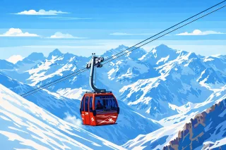 Cable car Ski lift Mountain gondola Stickdatei