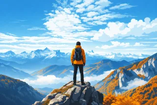 Mountains Landscape Autumn Stickdatei