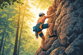 Rock climbing Climber Nature Stickdatei