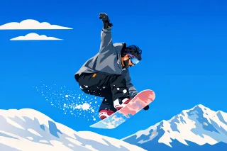 Snowboarding Nature Snowboard Stickdatei