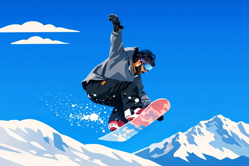 Snowboarding Nature Snowboard Stickdatei – Sport