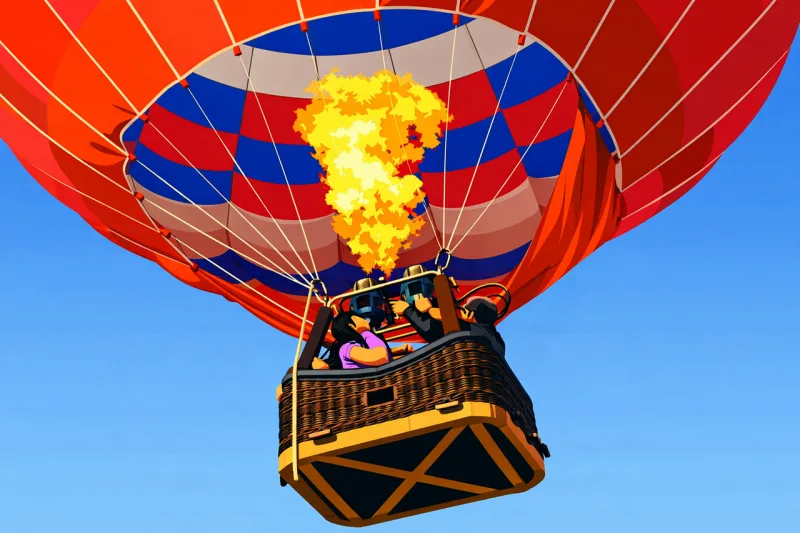 Hot air balloon Balloon ride Basket view Stickdatei – Kinder