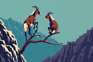 Mountain goats Wildlife Wild animals Stickdatei