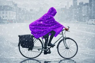 Bicycle Rain Rainy day Stickdatei