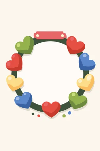 Heart Wreath Frame Stickdatei – Weihnachten