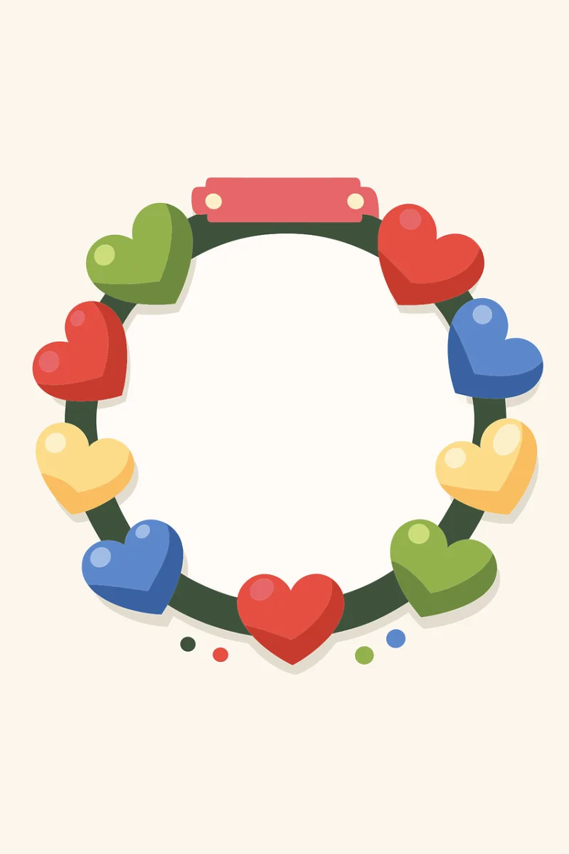 Heart Wreath Frame Stickdatei – Weihnachten