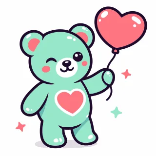 Teddy Bear Heart Stickdatei