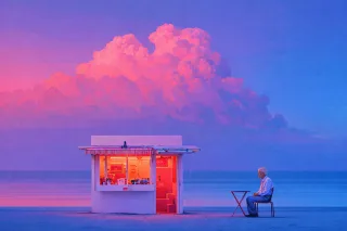 Beach Kiosk Seaside Stickdatei