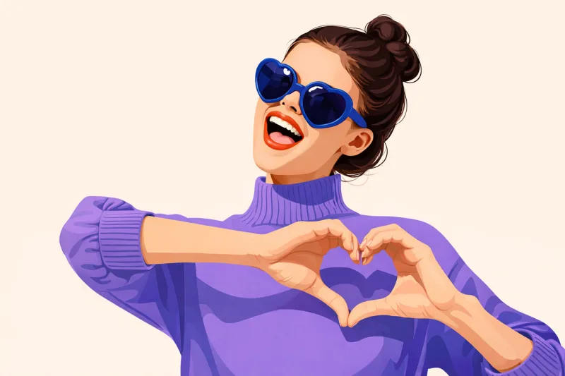 Woman Girl Heart gesture Stickdatei – Herzen & Liebe