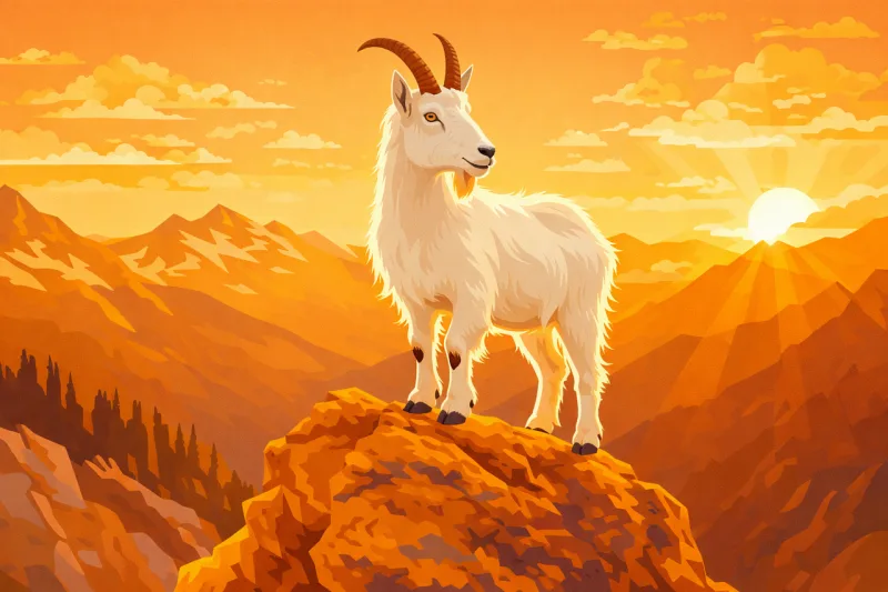 Mountain goat Alpine goat Horned goat Stickdatei – Natur