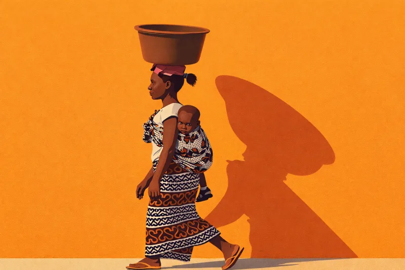 African woman walking Mother with baby African mother and child Stickdatei – Natur