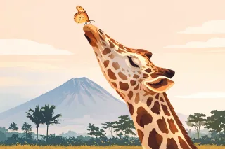 Giraffe African giraffe Tall animal Stickdatei