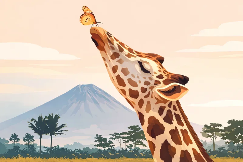Giraffe African giraffe Tall animal Stickdatei – Natur