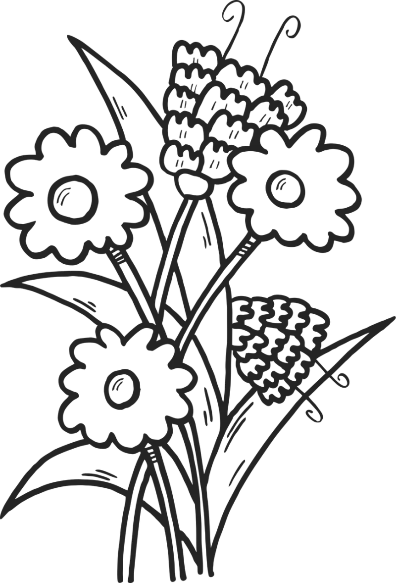 Bouquet Flowers Floral background Stickdatei – Blumen
